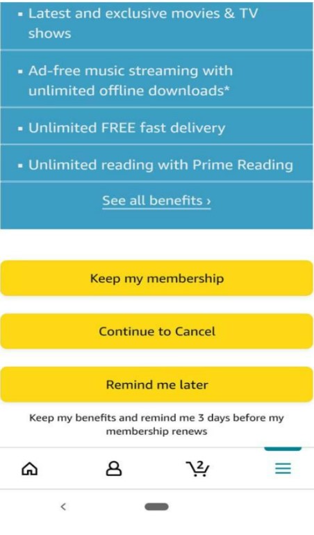 amazon prime cancel membership