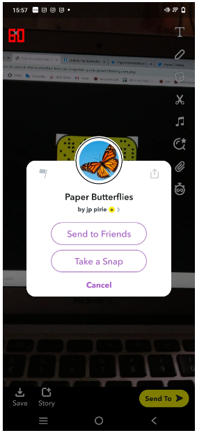 Butterflies Lens on Snapchat