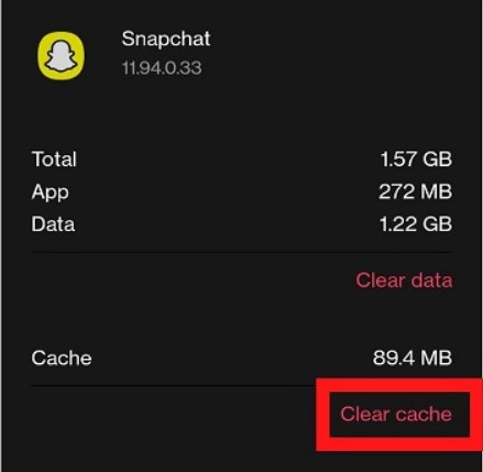 Clear Snapchat App Data/Cache