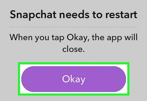 restart snapchat