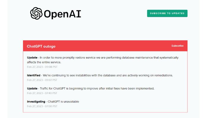 ChatGPT Server Status