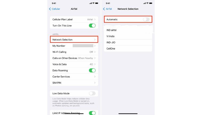 Disable Automatic Network Selection Iphone