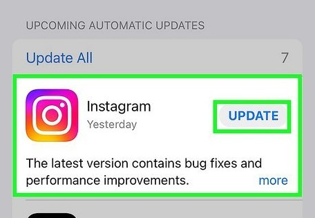 Update the Instagram
