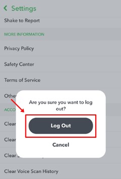 Log Out & Log Into Snapchat