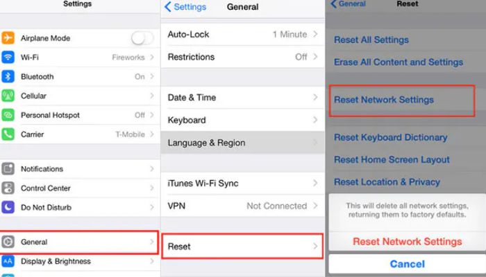Reset Network Settings Iphone
