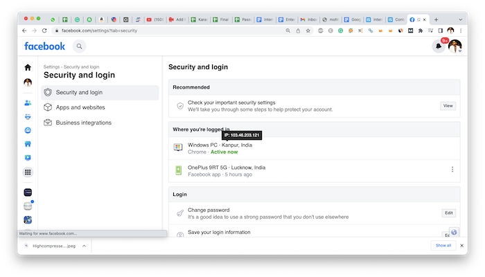 Security and Login Facebook