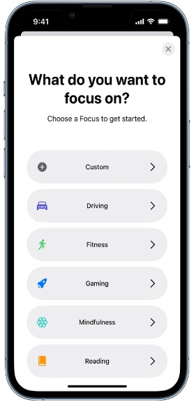 Customizing the Focus Mode