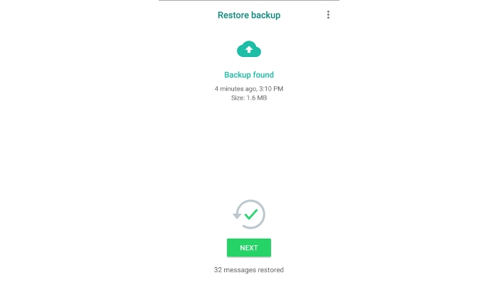 backup found whatsapp