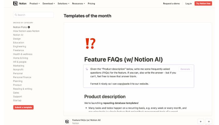notion templates