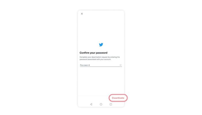 Confirm Twitter Password Android