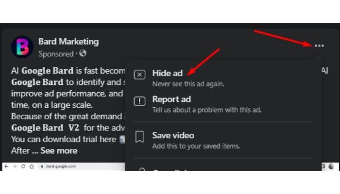 Hide Ad Facebook