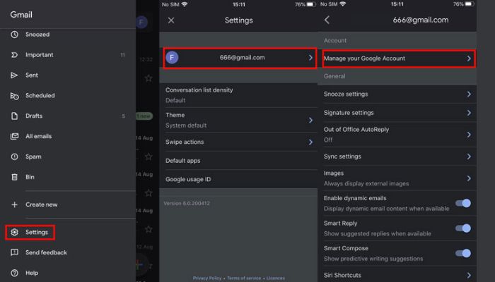 Manage Google Account On iPhone