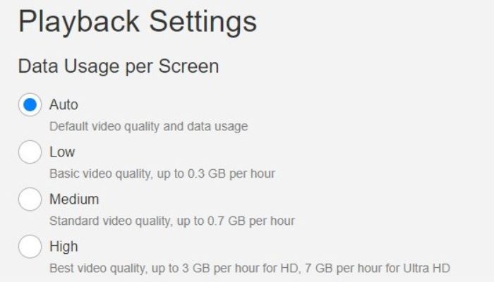 Playback setting