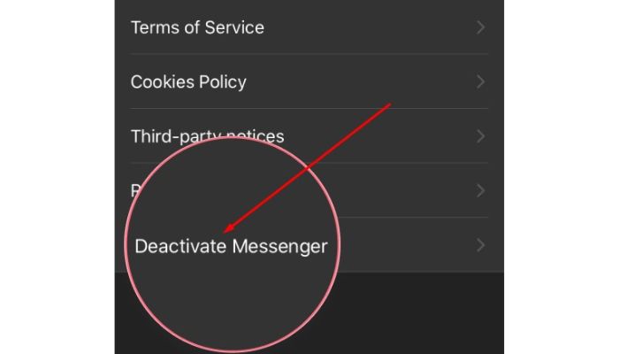 Deactivate Messenger
