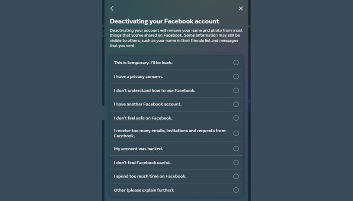 Deactivating Your Facebook Account