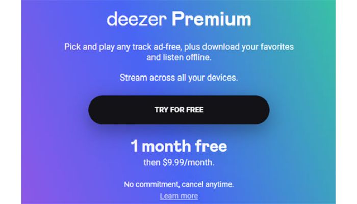 Deezer One Month Free