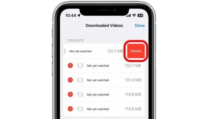 Delete Downloaded Videos