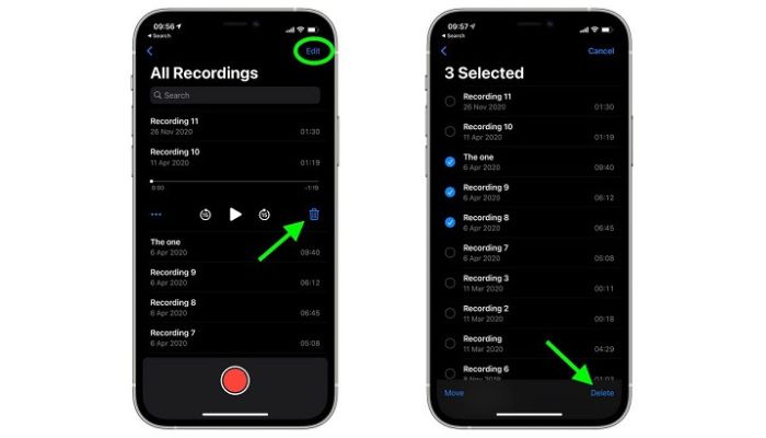 Delete Note Or Voice Memo