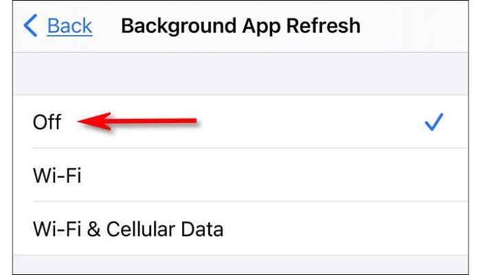 Disable Background App Refresh