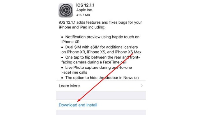 Download And Install iOS Update