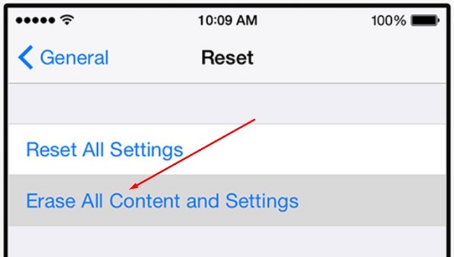 Erase All Contents And Settings