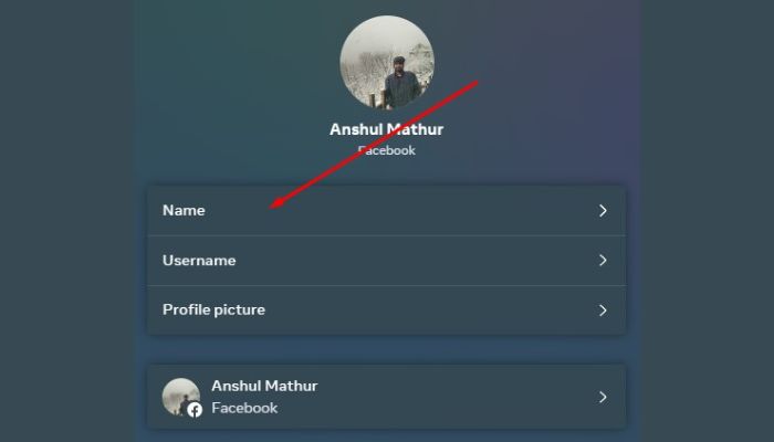 Facebook Name