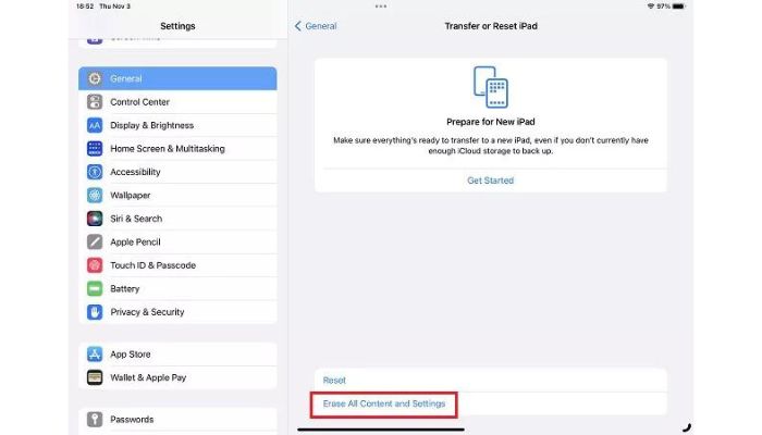 Factory Reset Your iPad