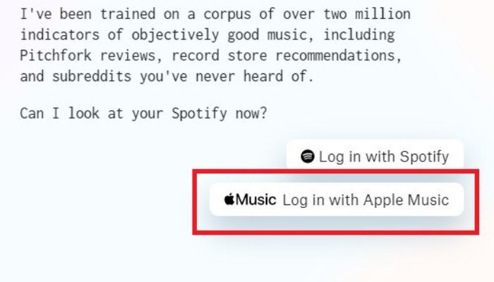 Log in with Apple Music