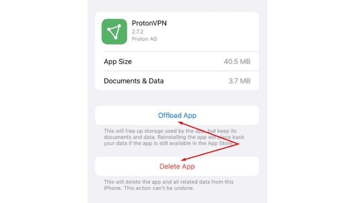 Offload Or Delete App