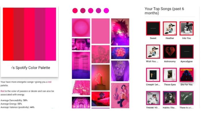 Spotify Color Palettes Result