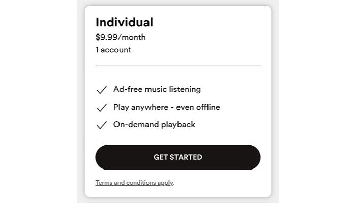Spotify Individual Plan