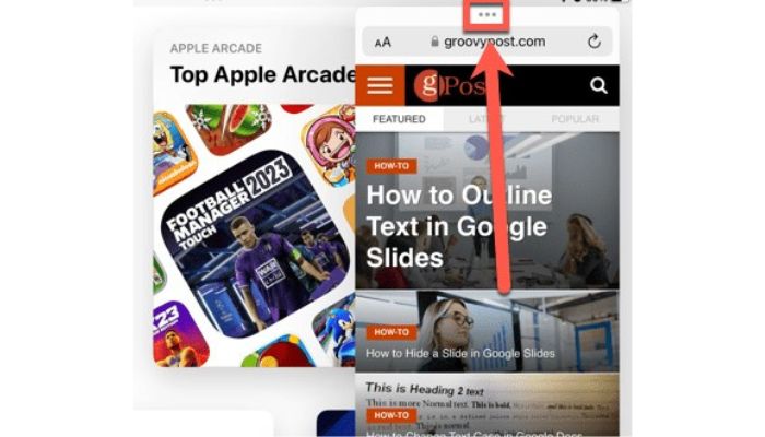 Tap and Hold iPad Window