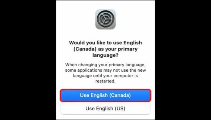 Use english canada