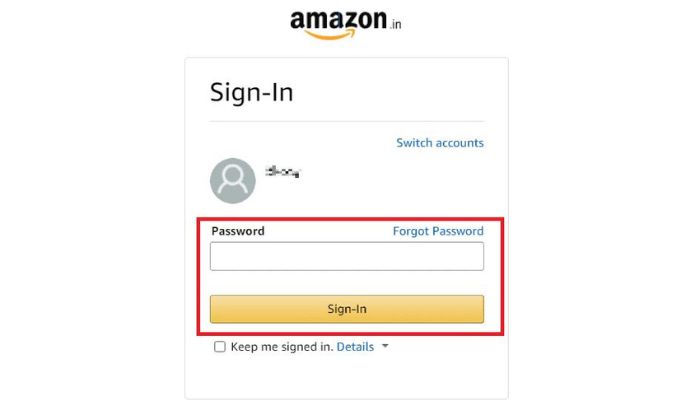 Amazon login