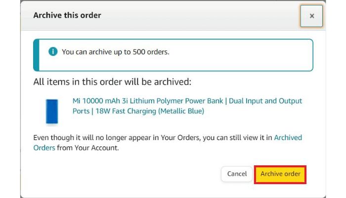 Archieve Orders