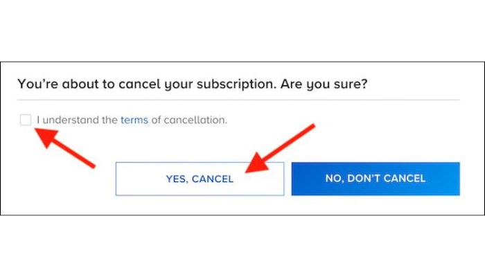 CBS Cancel Confirmation