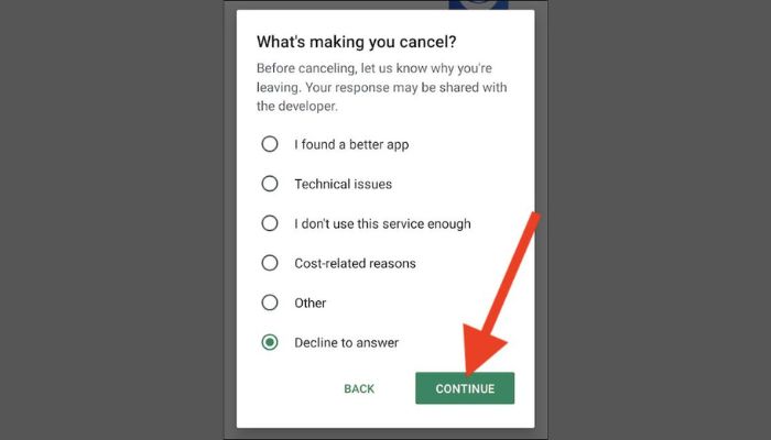 CBS Cancel Reason