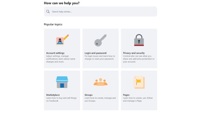 Contact Facebook Support Via Help Center Support