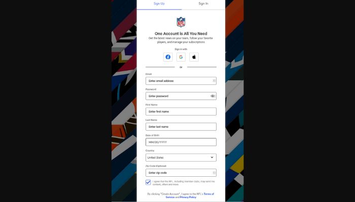 Create New Account
