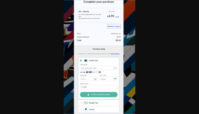 Enter Payment Details