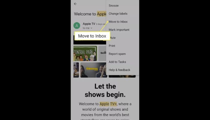 Move to inbox