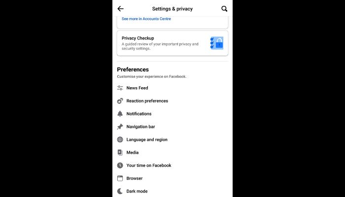 Select Dark Mode