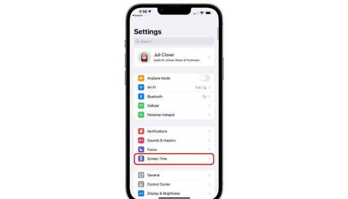 Select Screen Time