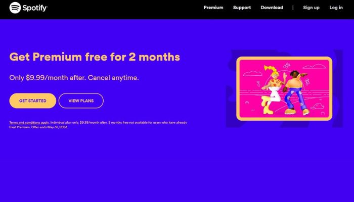 Spotify Premium page