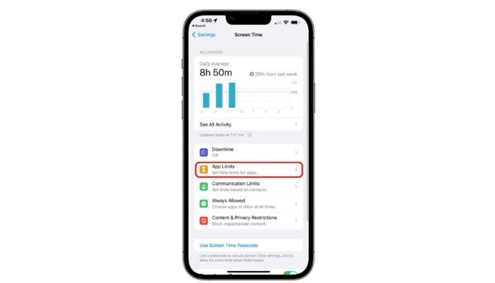 Tap On App Limits