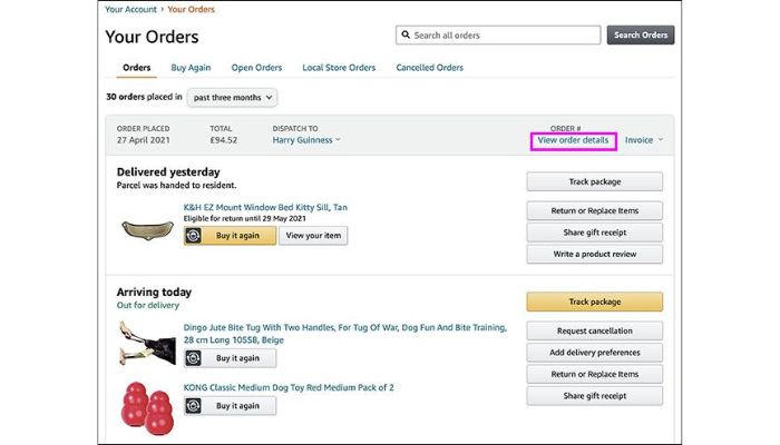 View order details