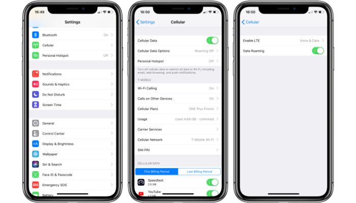 data roaming on iphone