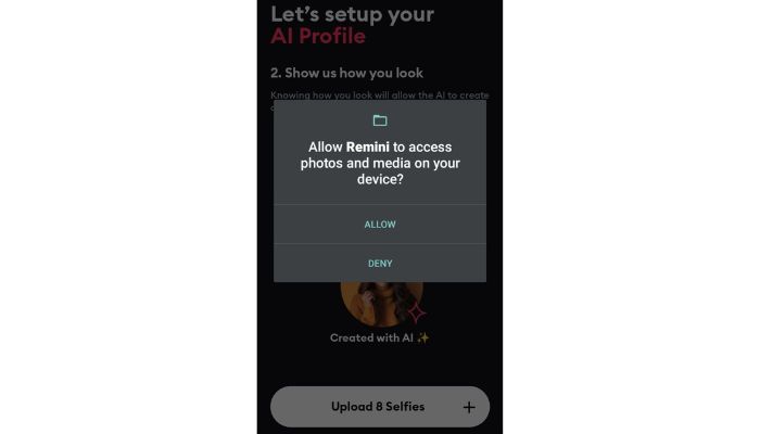 Allow Access Remini AI