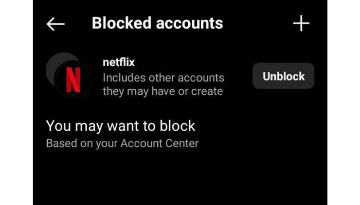 Blocked accounts
