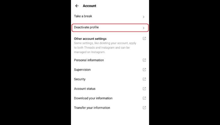 Deactivate Profile